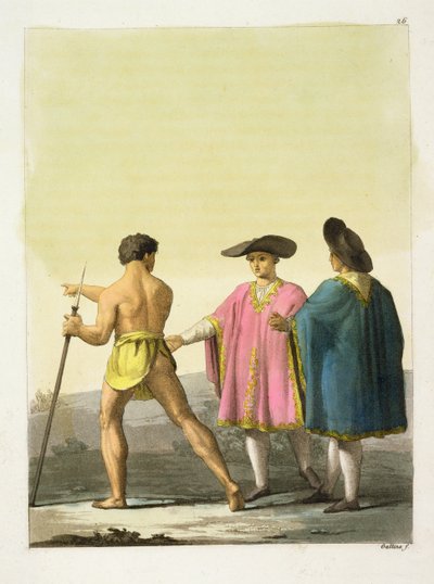 Men Wearing Ceremonial Ponchos in Santiago, Chile by Gallo Gallina